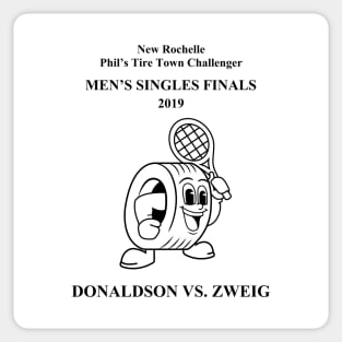 (Front + Back) Donaldson vs. Zweig New Rochelle Challenger (Black Text) Sticker